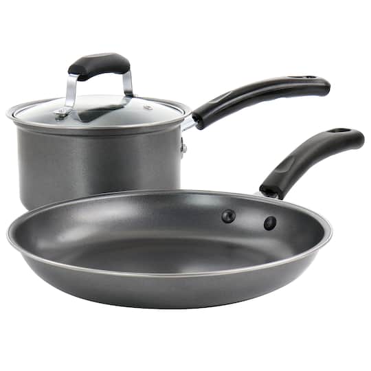 Gibson Everyday® Highberry 3-Piece Gray Nonstick Carbon Steel Cookware Set